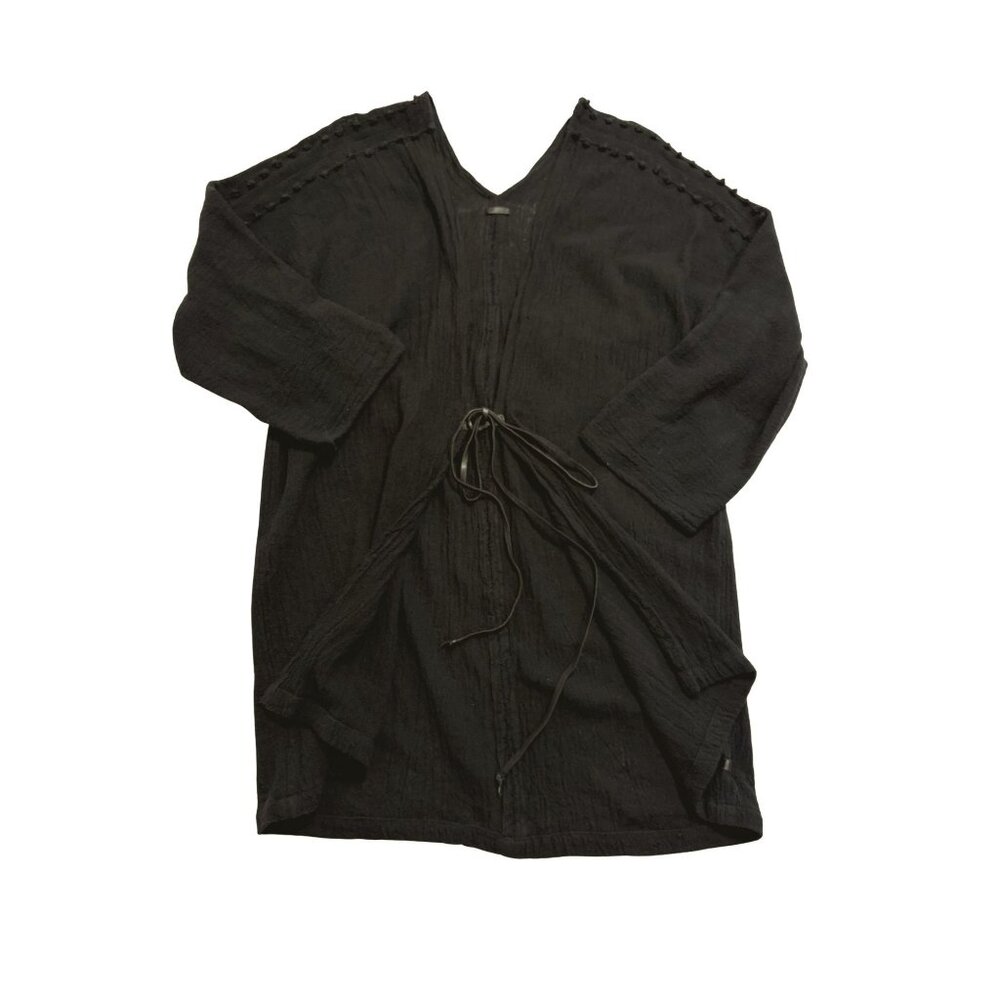 Caravana Open Front Shirt in Black